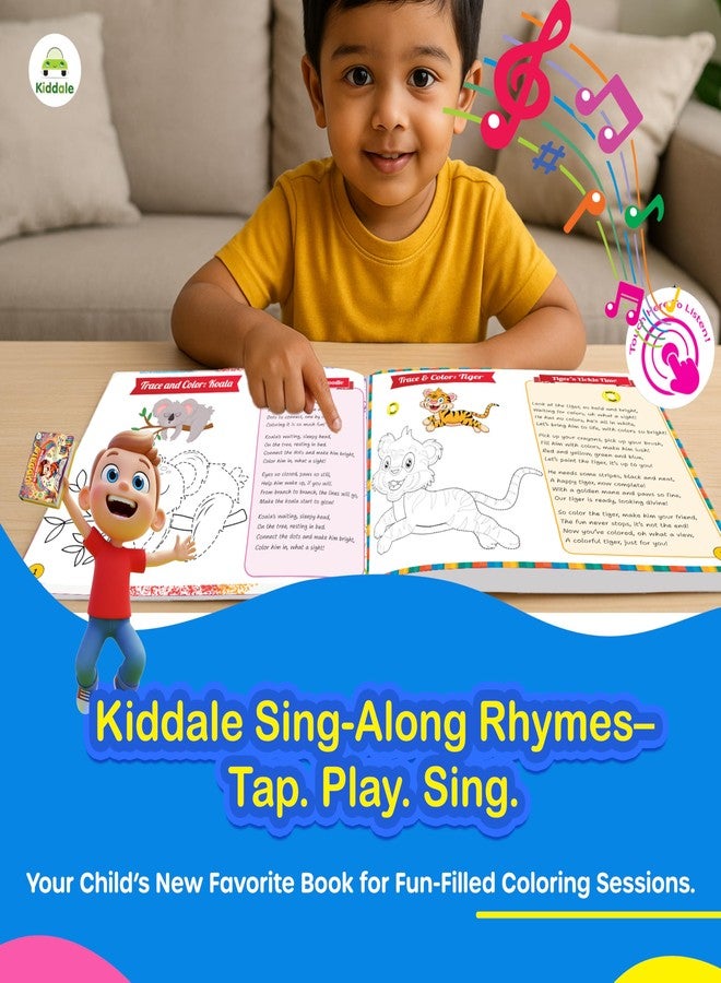 Kiddale 2-in-1 Coloring & Rhymes Musical Sound Book for Kids | Musical Sing-Along Rhymes with Fun Coloring Activities |Art & Music Fun| Ideal Gift for Children 2-7 Years - Image 4